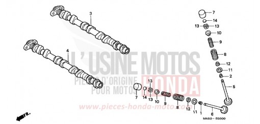 ARBRE A CAMES/SOUPAPE CBR900RRX de 1999